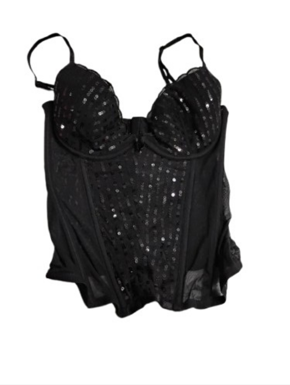NWT H&M Sequined Longline Bra Corset Top Sz 8 US